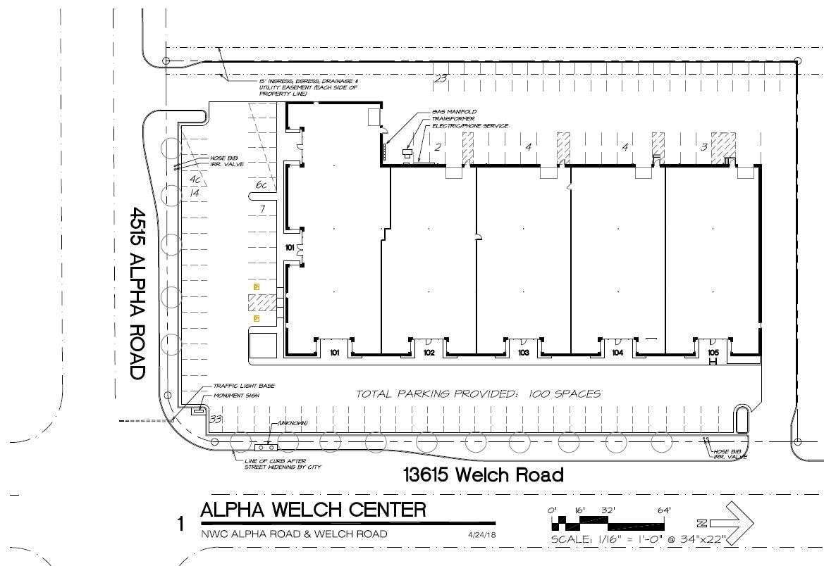 13615 Welch Rd, Dallas, TX à louer Plan de site– Image 1 sur 2