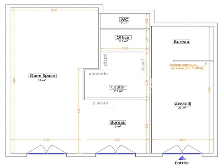 Quai Des Chartrons, Bordeaux à louer - Plan d’étage – Image 3 sur 3