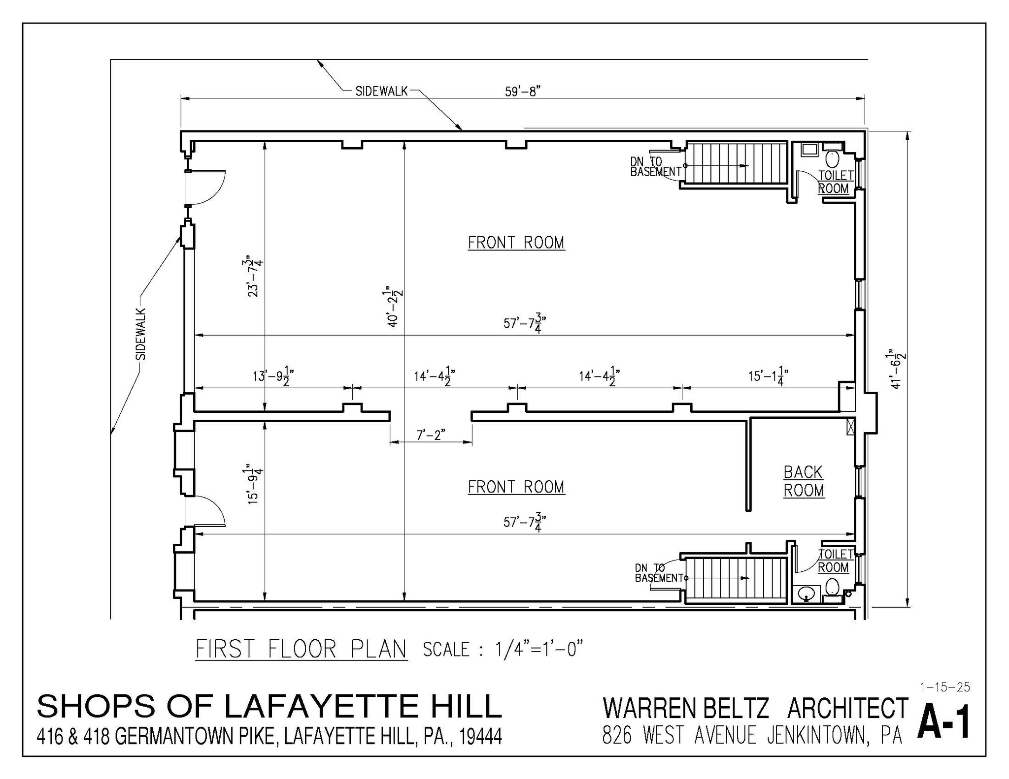 400-428 Germantown Pike, Lafayette Hill, PA à louer Plan d’étage– Image 1 sur 1