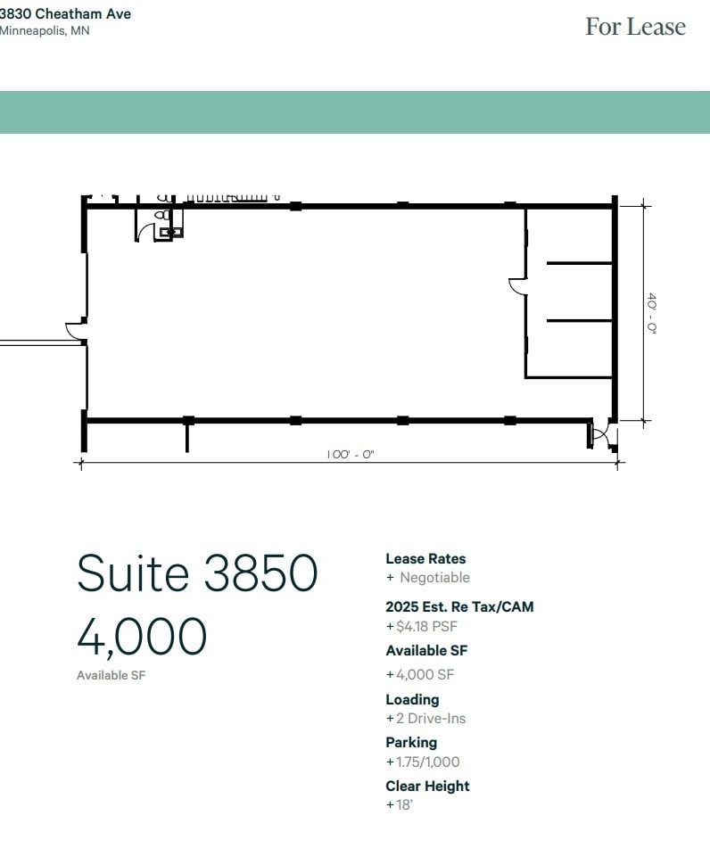 3830 Cheatham Ave, Minneapolis, MN à louer Plan d’étage– Image 1 sur 1
