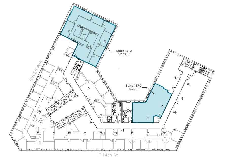 1400-1422 Euclid Ave, Cleveland, OH à louer Plan d’étage– Image 1 sur 1