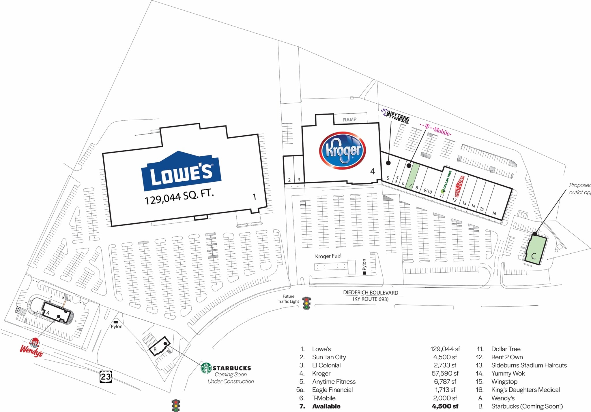 349-704 Diederich Blvd, Ashland, KY à louer Plan d’étage– Image 1 sur 2