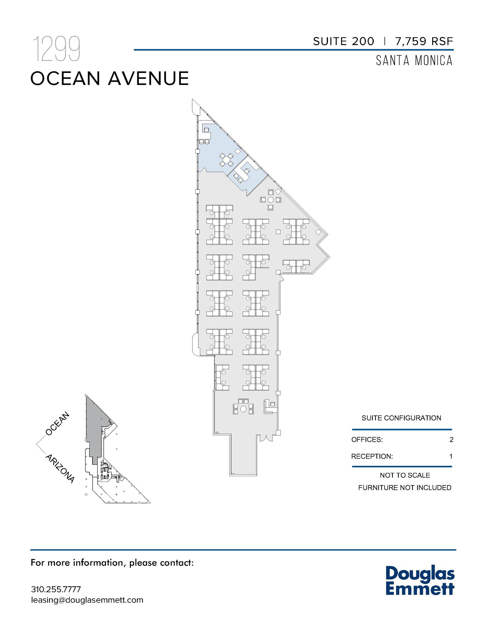 1299 Ocean Ave, Santa Monica, CA à louer Plan d’étage– Image 1 sur 2