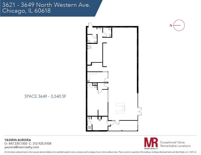 3621-3651 N Western Ave, Chicago, IL à louer Plan d’étage– Image 1 sur 1