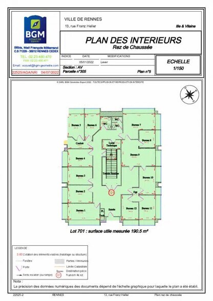 Bureau dans Rennes à vendre - Plan d’étage – Image 2 sur 4