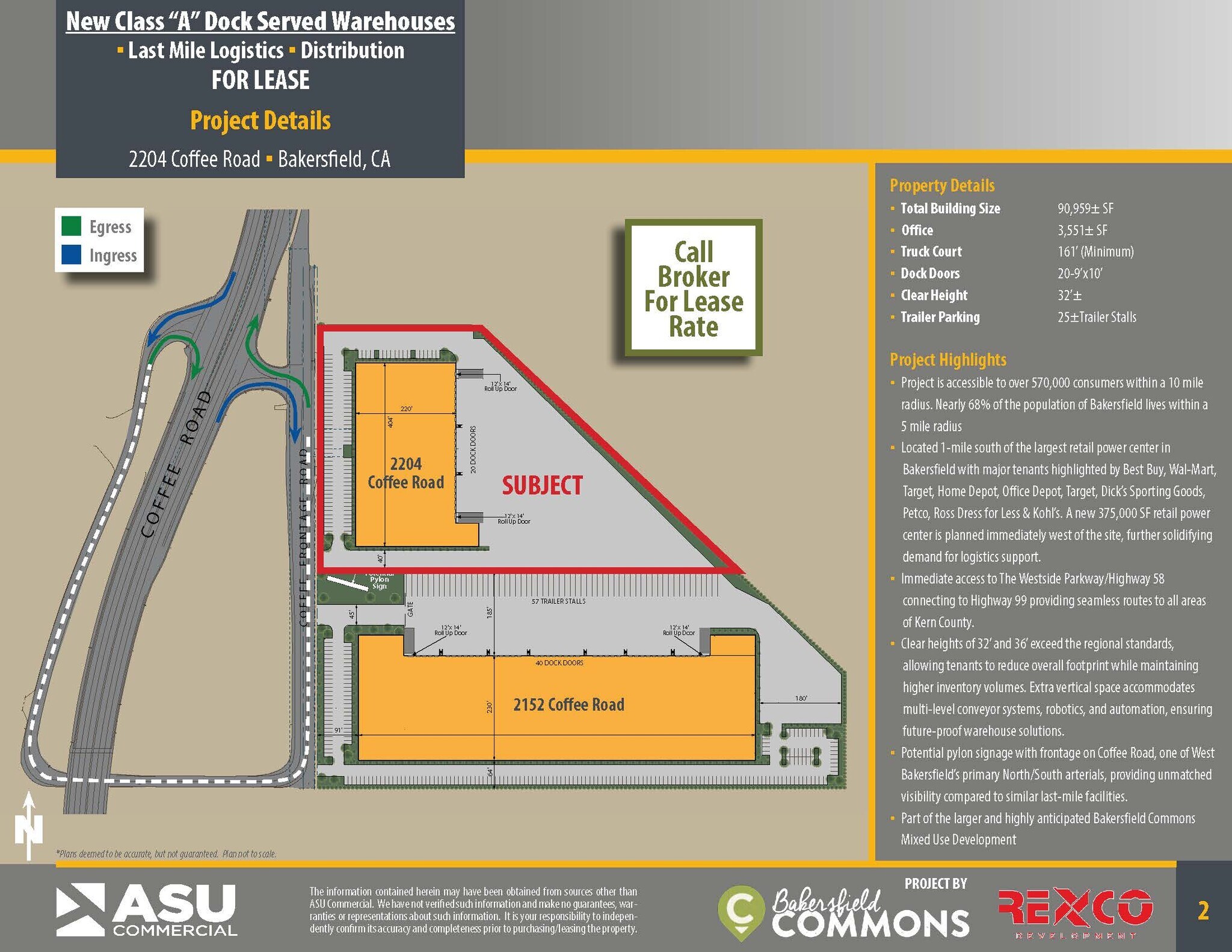 2204 Coffee Rd, Bakersfield, CA à louer Plan de site– Image 1 sur 2