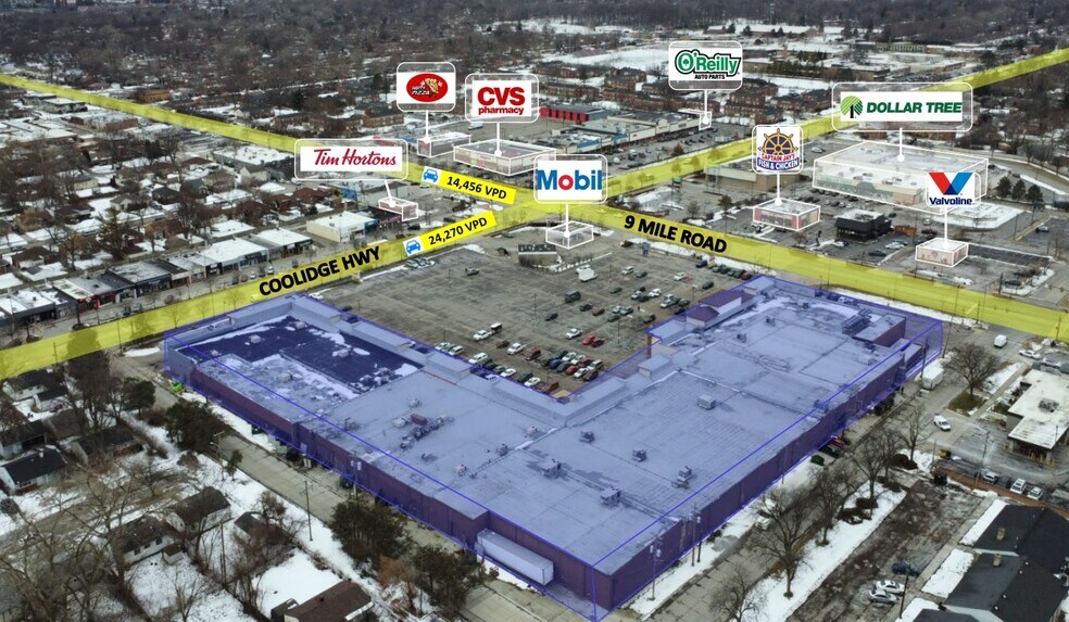 22100-22140 Coolidge Hwy, Oak Park, MI à louer - Aérien – Image 2 sur 5