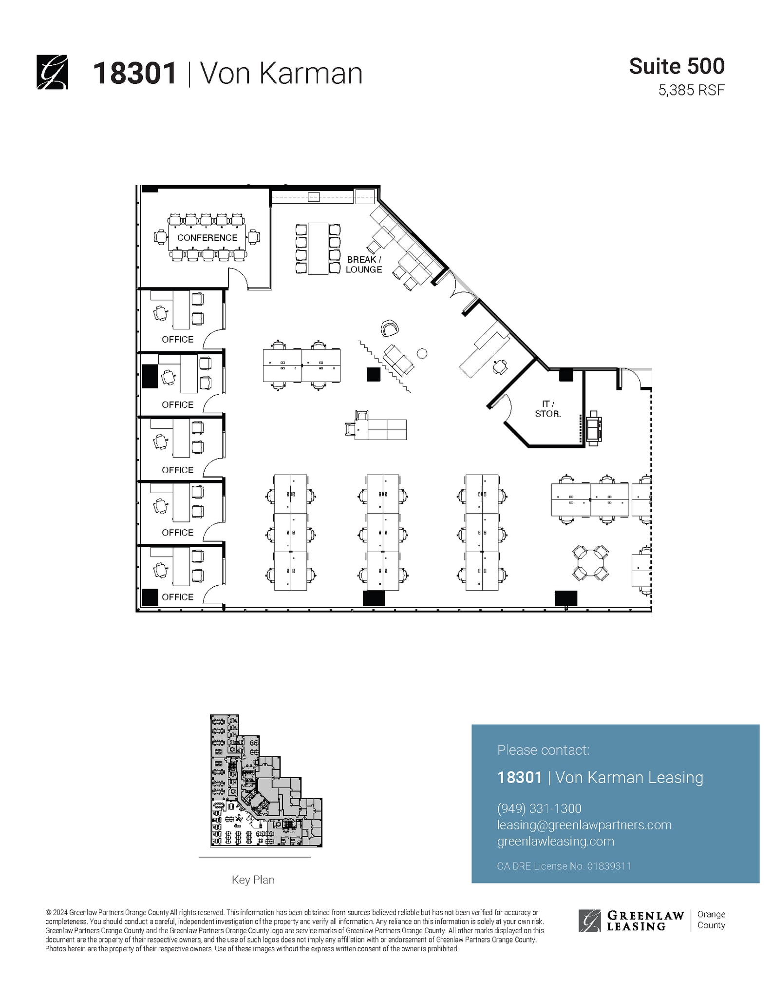 18301 Von Karman Ave, Irvine, CA à louer Plan d’étage– Image 1 sur 2