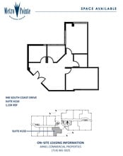940 S Coast Dr, Costa Mesa, CA à louer Plan d’étage– Image 1 sur 1