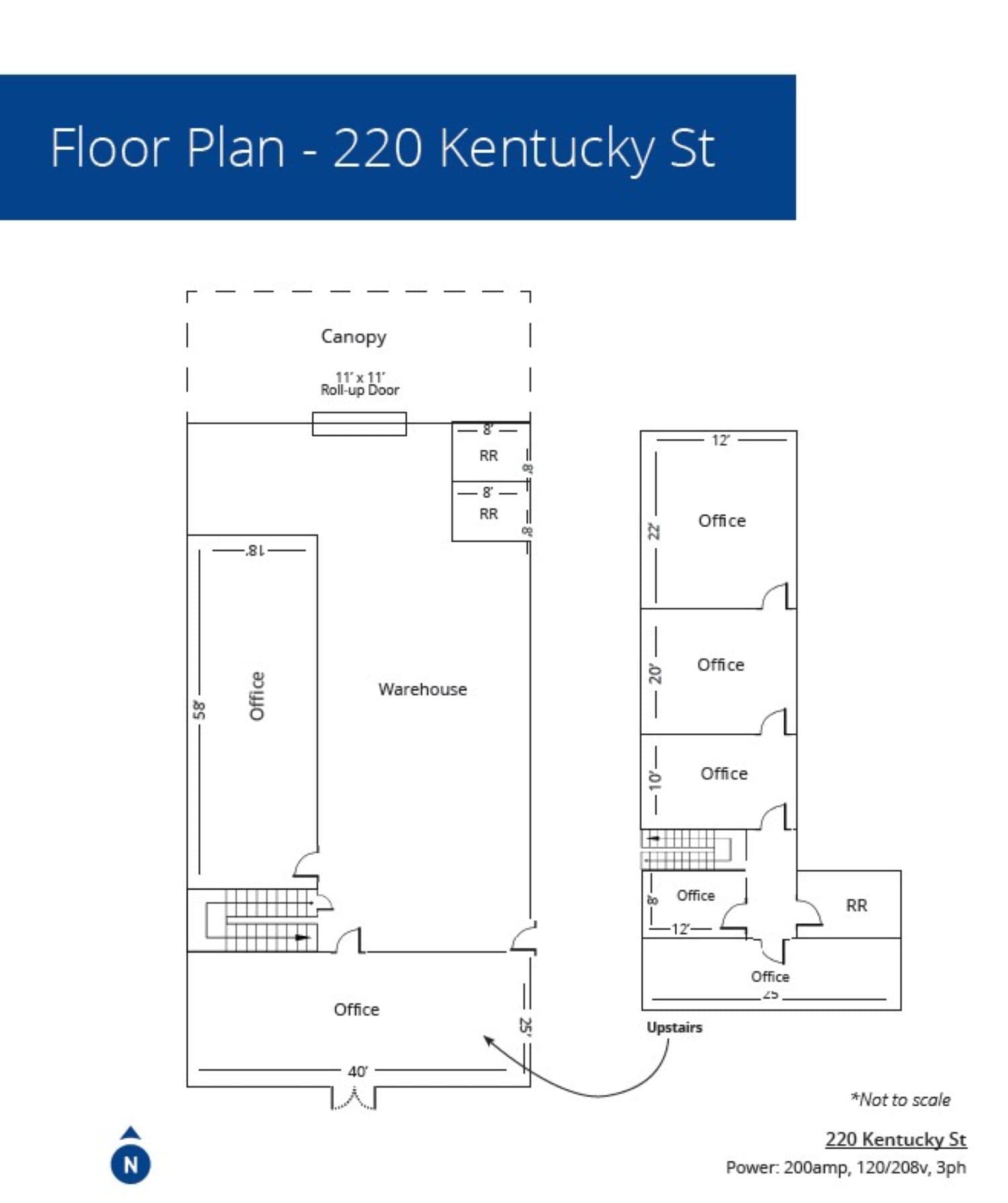 220-222 Kentucky St, Bakersfield, CA à louer Plan d’étage– Image 1 sur 2