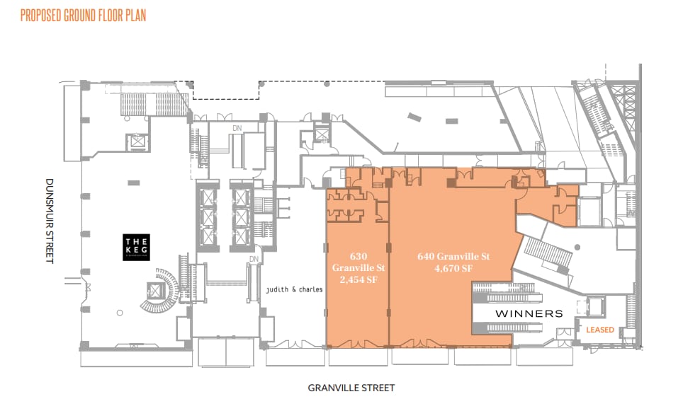 610 Granville St, Vancouver, BC à louer Plan d’étage– Image 1 sur 1