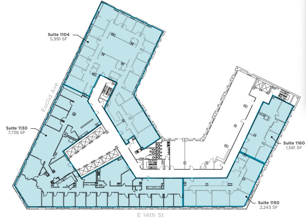 1400-1422 Euclid Ave, Cleveland, OH à louer Plan d’étage– Image 1 sur 1