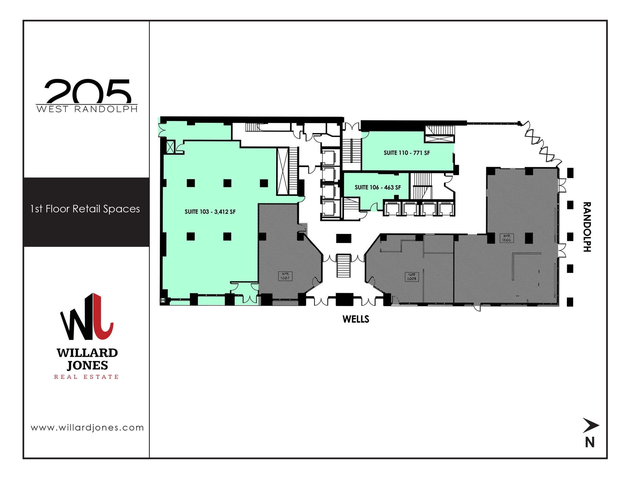 205 W Randolph St, Chicago, IL à louer Plan d’étage– Image 1 sur 1