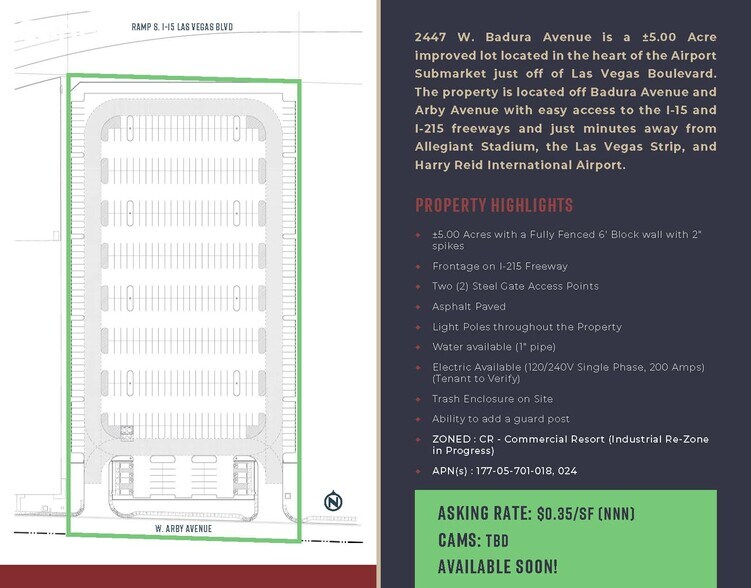2447 W Badura Ave, Las Vegas, NV à louer - Plan de site – Image 2 sur 10