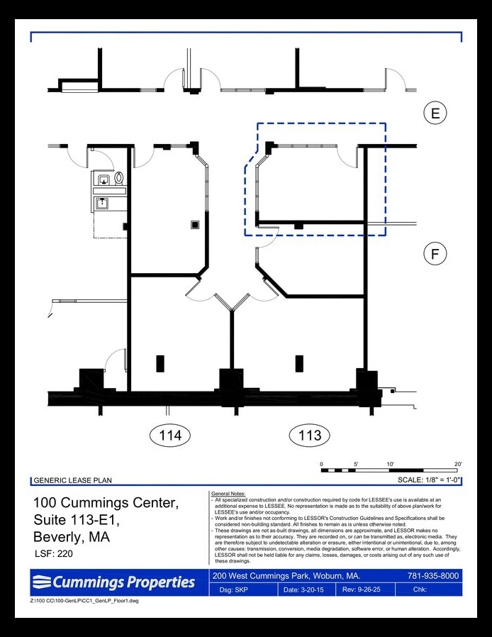 100 Cummings Ctr, Beverly, MA à louer Plan d’étage– Image 1 sur 1