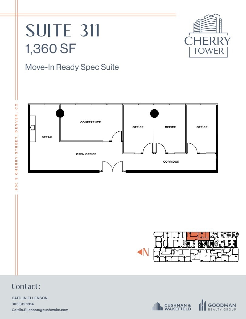 950 S Cherry St, Denver, CO à louer Plan d’étage– Image 1 sur 1