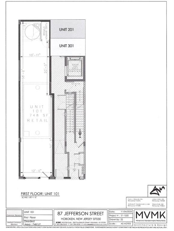 87 Jefferson St, Hoboken, NJ 07030 - Lot Comm - - Plan d’étage - Image 1 of 8