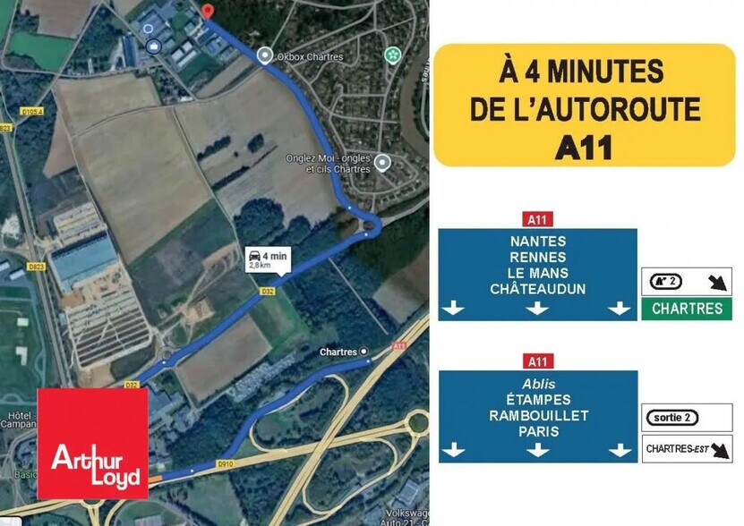 Local d’activités dans Gasville-Oisème à louer - Photo de l’immeuble – Image 2 sur 3