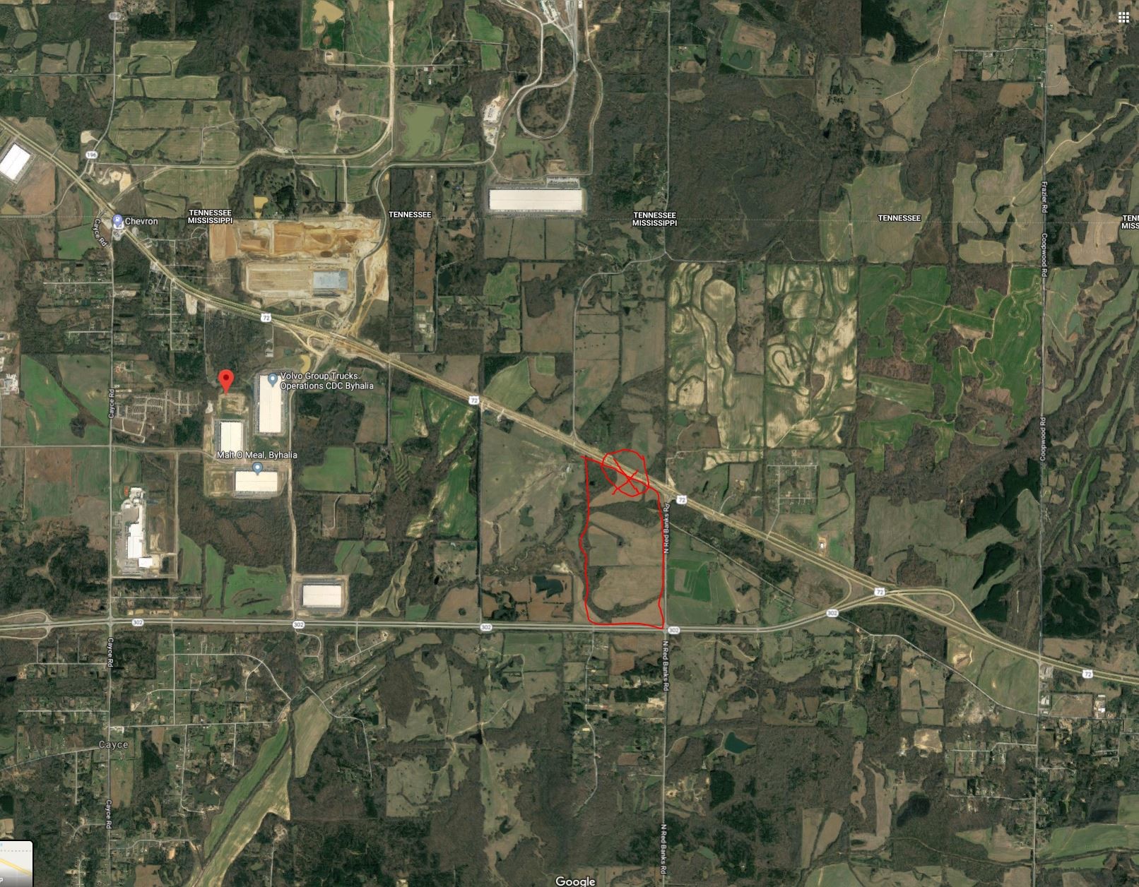Hwy 72 & Red Banks Rd, Byhalia, MS à vendre Aérien– Image 1 sur 3