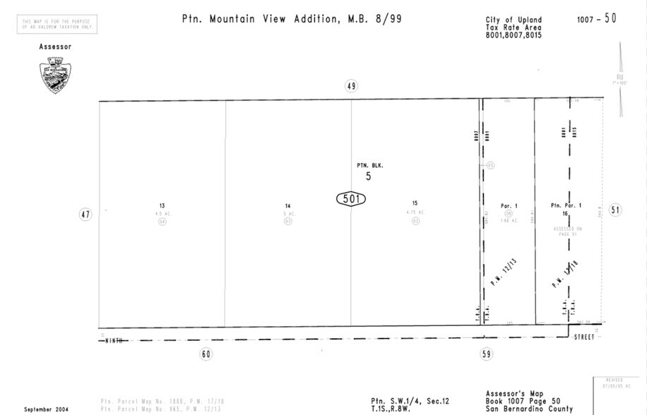 1369 W 9th St, Upland, CA à louer - Plan cadastral – Image 2 sur 2