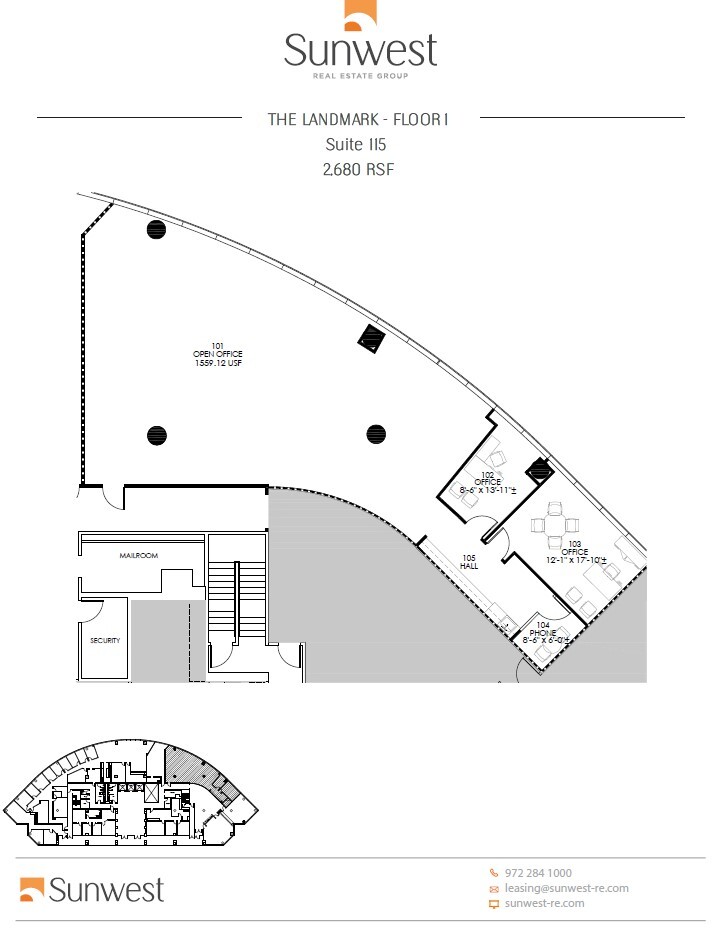 14800 Landmark Blvd, Dallas, TX à louer Plan d’étage– Image 1 sur 1