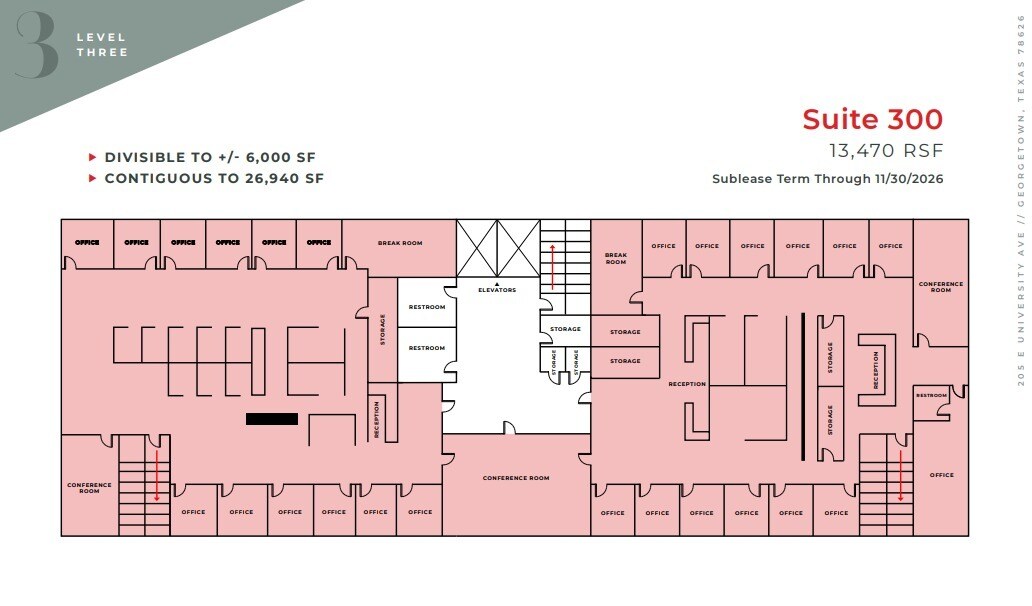 205 E University Ave, Georgetown, TX à louer Plan d’étage– Image 1 sur 1