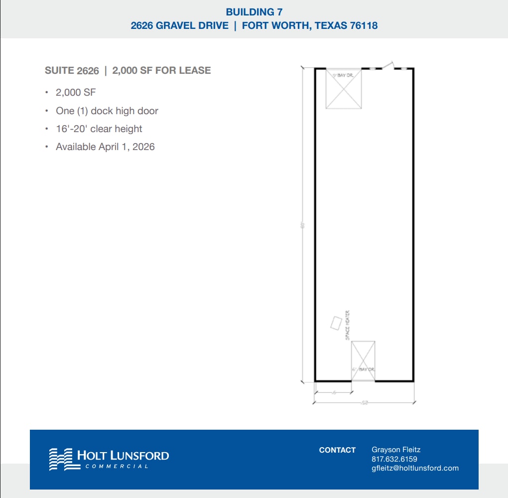 2501-2519 Gravel Dr, Fort Worth, TX à louer Plan d’étage– Image 1 sur 1