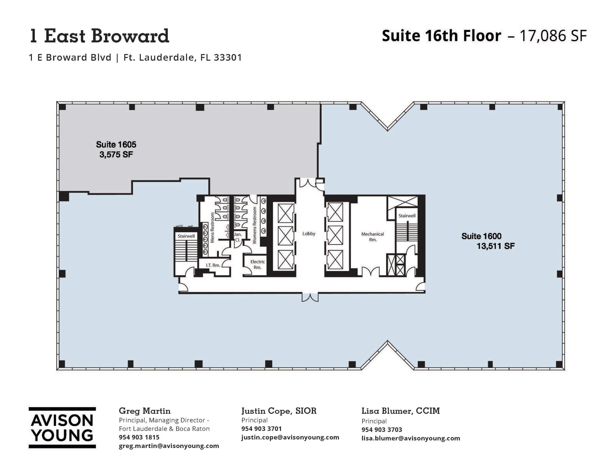 1 E Broward Blvd, Fort Lauderdale, FL à louer Plan d’étage– Image 1 sur 1