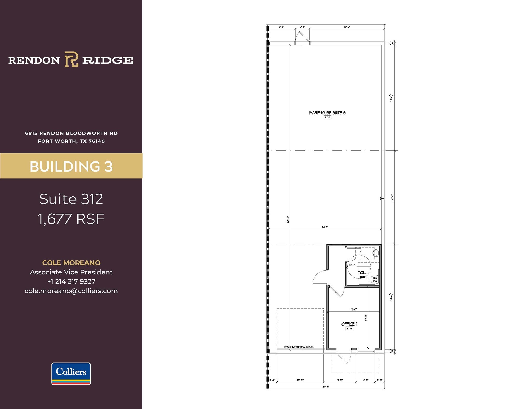 6815 Rendon Bloodworth Rd, Fort Worth, TX à louer Plan d’étage– Image 1 sur 3