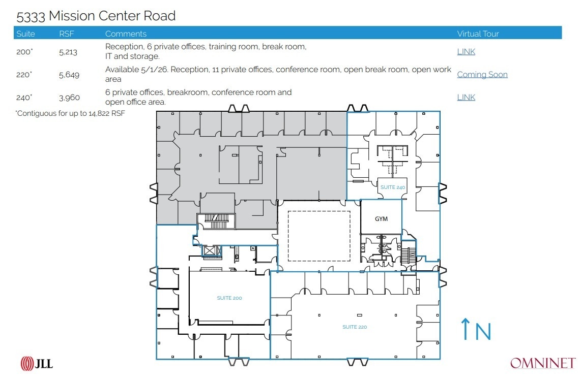 5333 Mission Center Rd, San Diego, CA à louer Plan d’étage– Image 1 sur 1