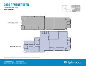 2000 CentreGreen Way, Cary, NC à louer Plan d’étage– Image 1 sur 2