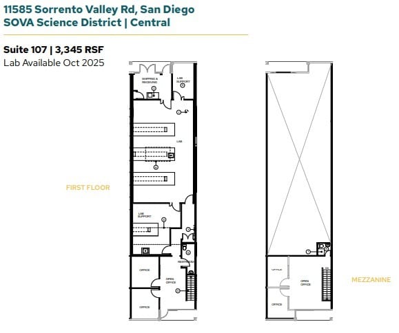 11555 Sorrento Valley Rd, San Diego, CA à louer Plan d’étage– Image 1 sur 1