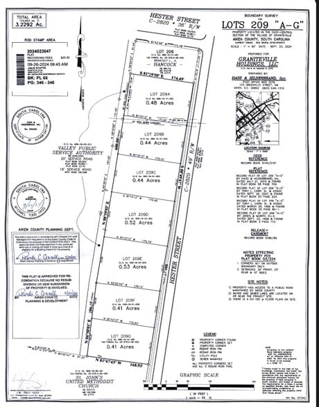209 A-G Hester St, Graniteville, SC à vendre - Plan cadastral – Image 1 sur 2