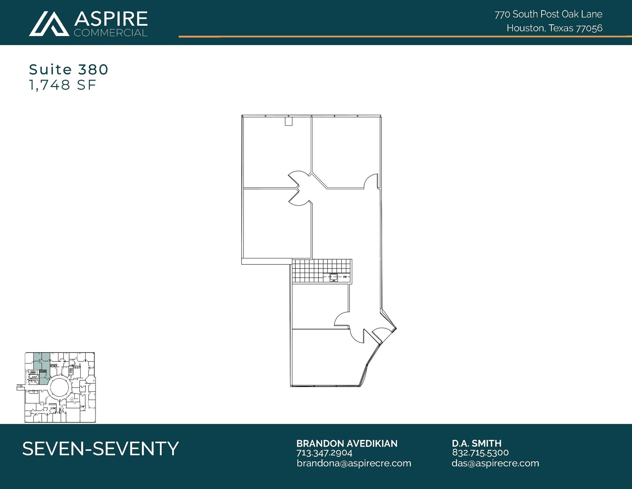 770 S Post Oak Ln, Houston, TX à louer Plan d’étage– Image 1 sur 1
