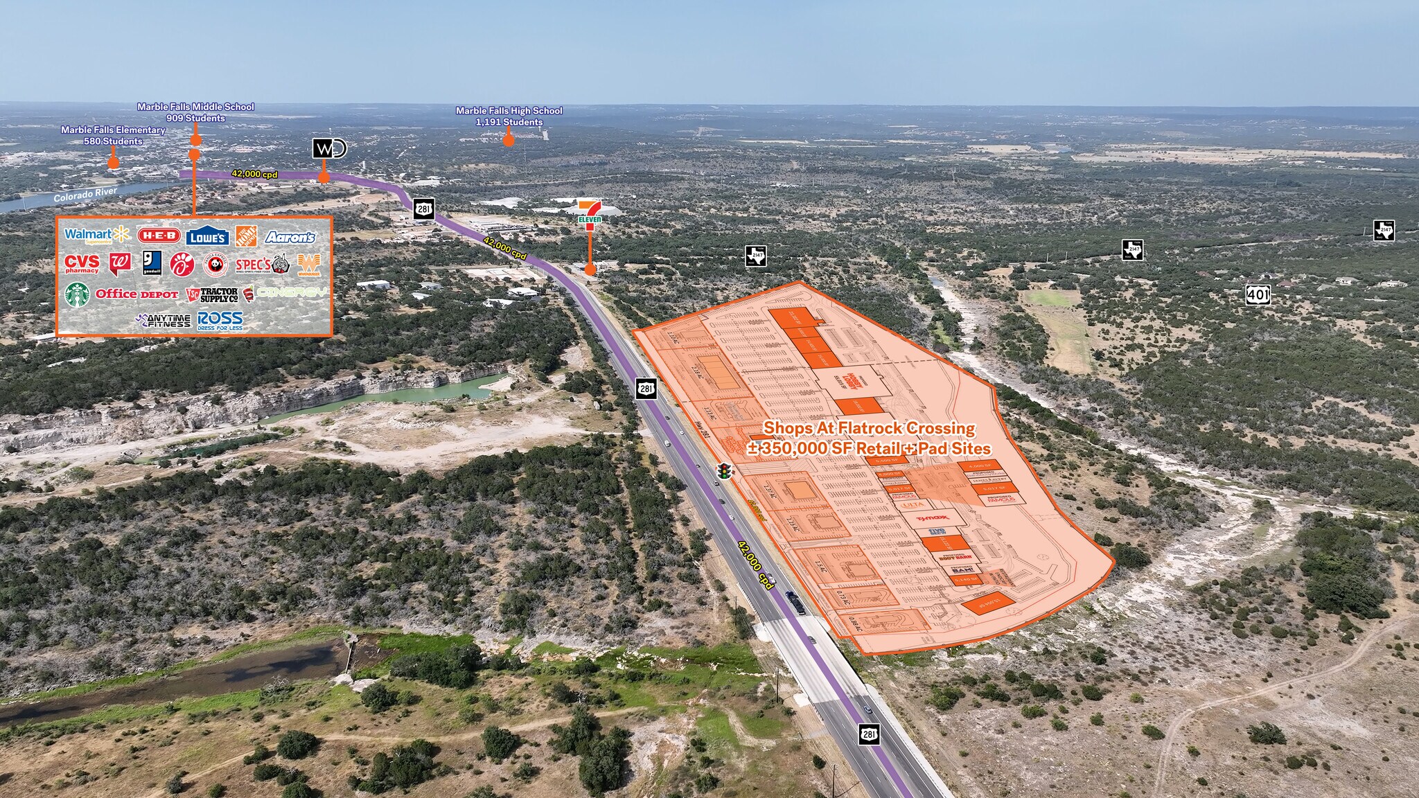 SH 281 & Fm 2147, Marble Falls, TX à louer Photo de l’immeuble– Image 1 sur 4