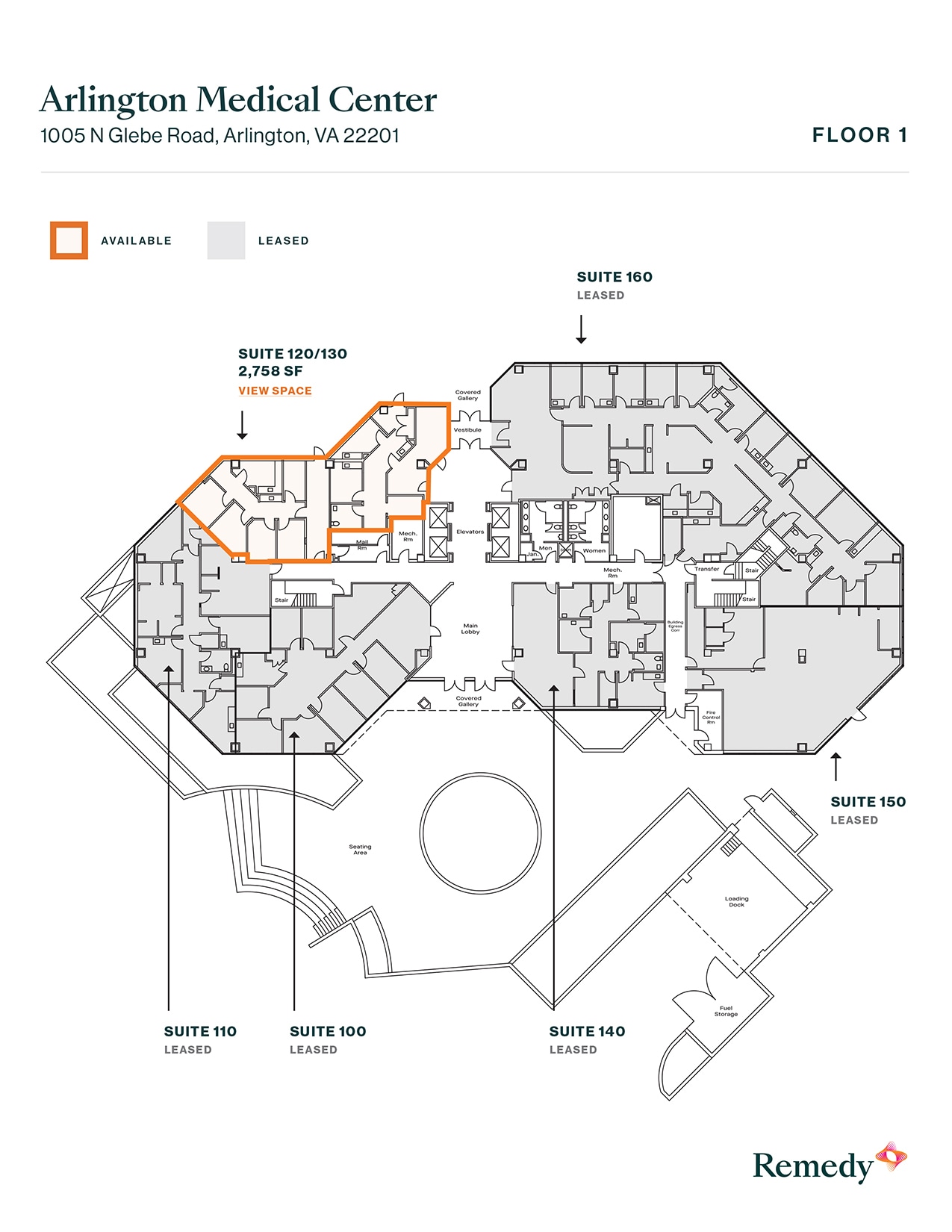 1005 N Glebe Rd, Arlington, VA à louer Plan d’étage– Image 1 sur 1