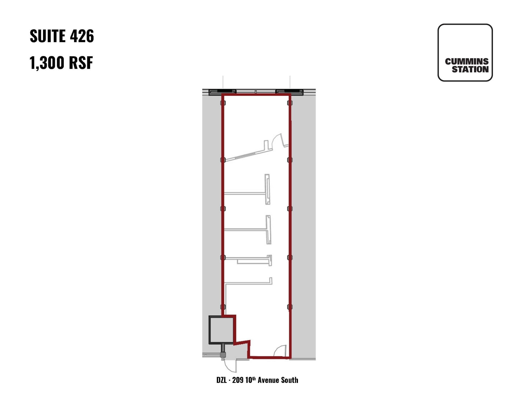 209 10th Ave S, Nashville, TN à louer Plan d’étage– Image 1 sur 1