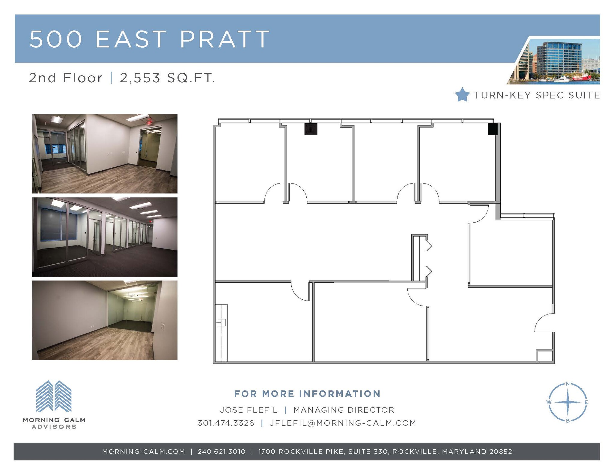 500 E Pratt St, Baltimore, MD à louer Plan d’étage– Image 1 sur 6