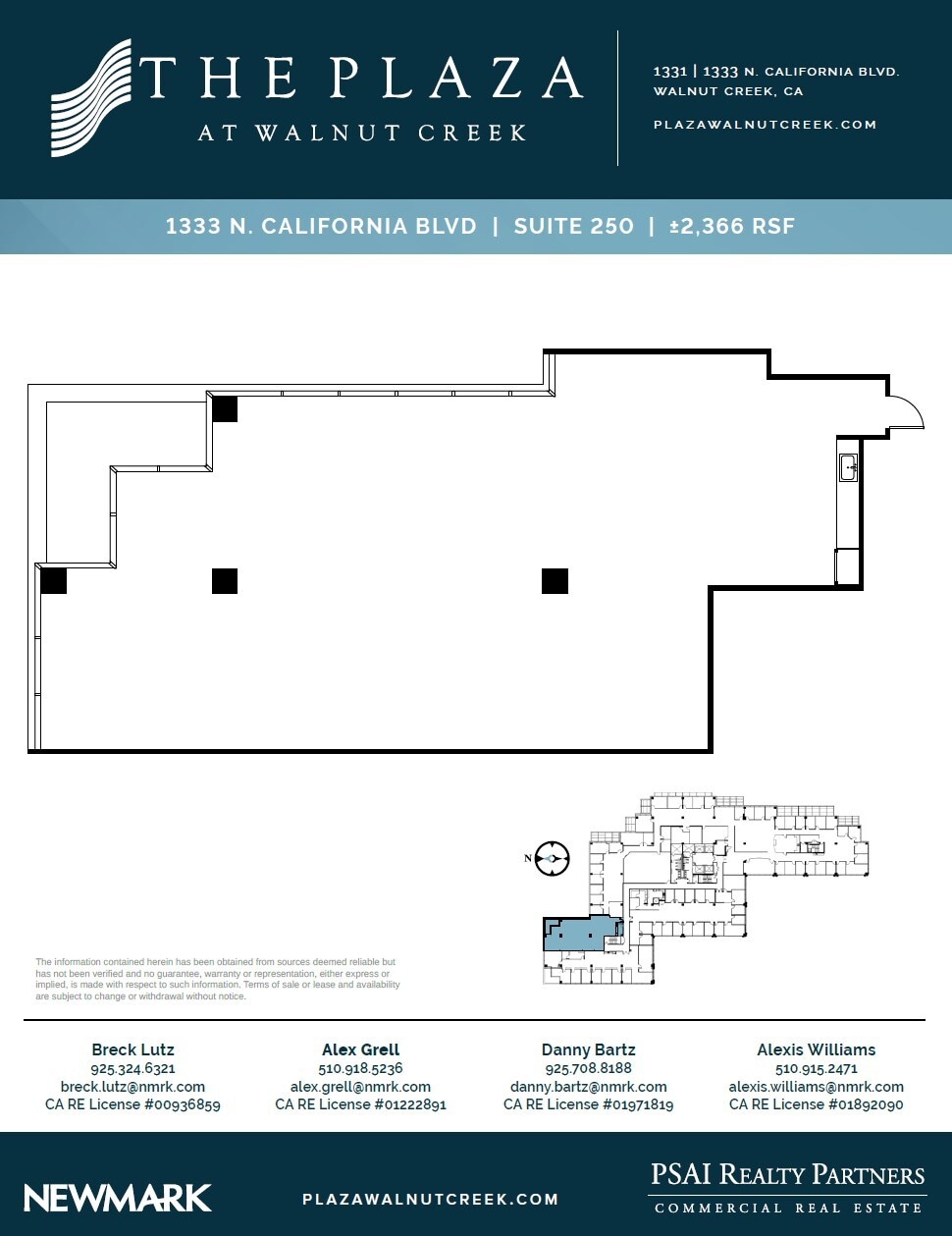 1331 N California Blvd, Walnut Creek, CA à louer Plan d’étage– Image 1 sur 1