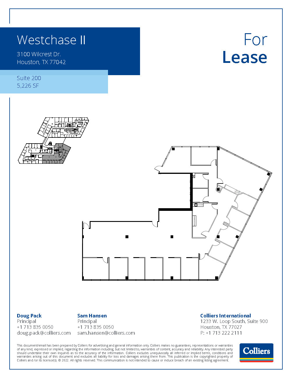 3000 Wilcrest Dr, Houston, TX à louer Plan d’étage– Image 1 sur 2