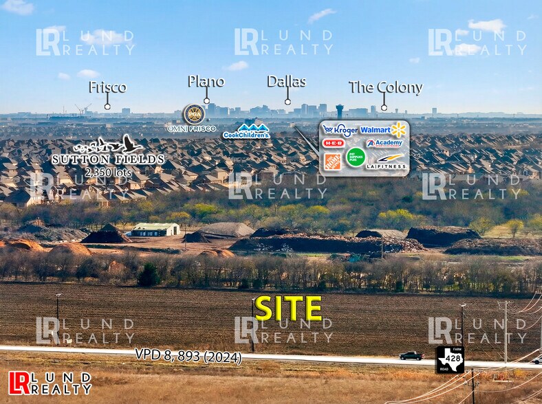 9.485 Ac Corner FM-1385 & FM-428, Celina, TX à vendre - Photo principale – Image 1 sur 10