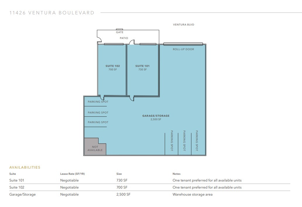 11426 Ventura Blvd, Studio City, CA à louer Plan d’étage– Image 1 sur 1