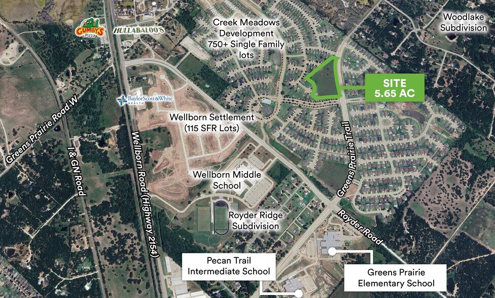 Greens Prairie Rd & Creek Meadow Blvd, College Station, TX à vendre - Aérien – Image 1 sur 3