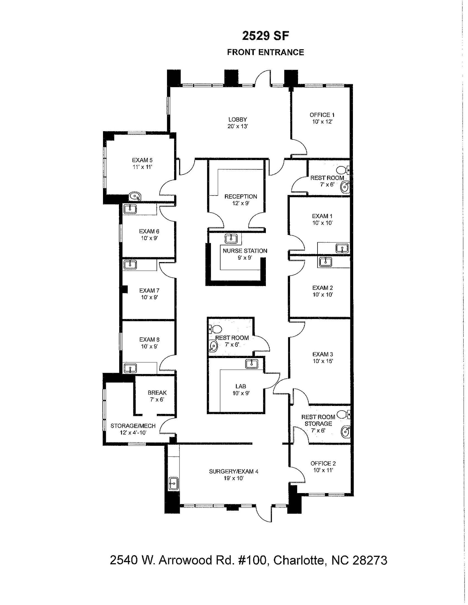 2540 Arrowood Rd, Charlotte, NC à louer Plan d’étage– Image 1 sur 1