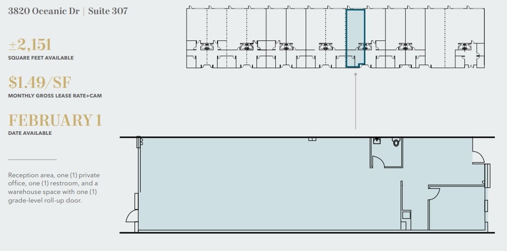 3830 Oceanic Dr, Oceanside, CA à louer Plan d’étage– Image 1 sur 1
