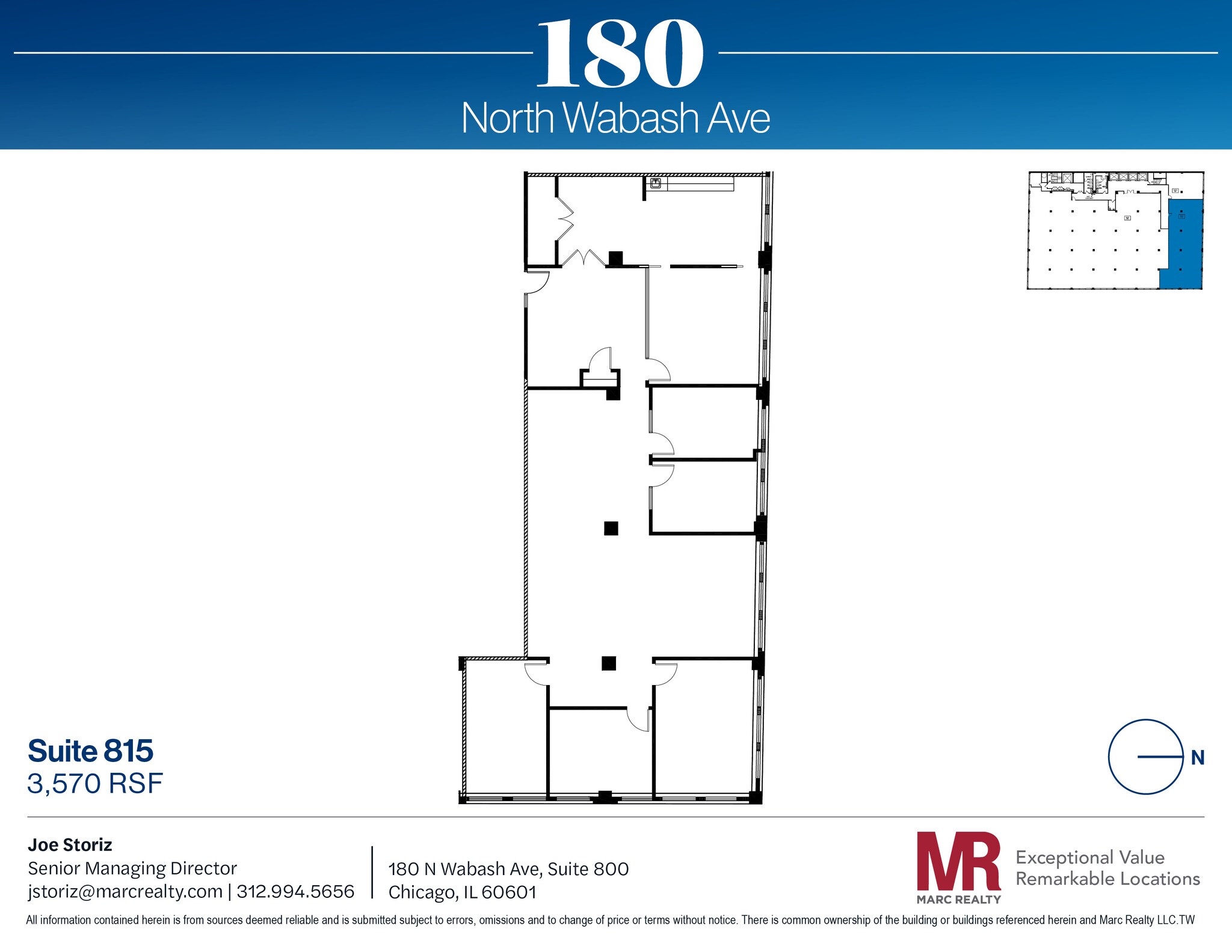 180 N Wabash Ave, Chicago, IL à louer Plan d’étage– Image 1 sur 9