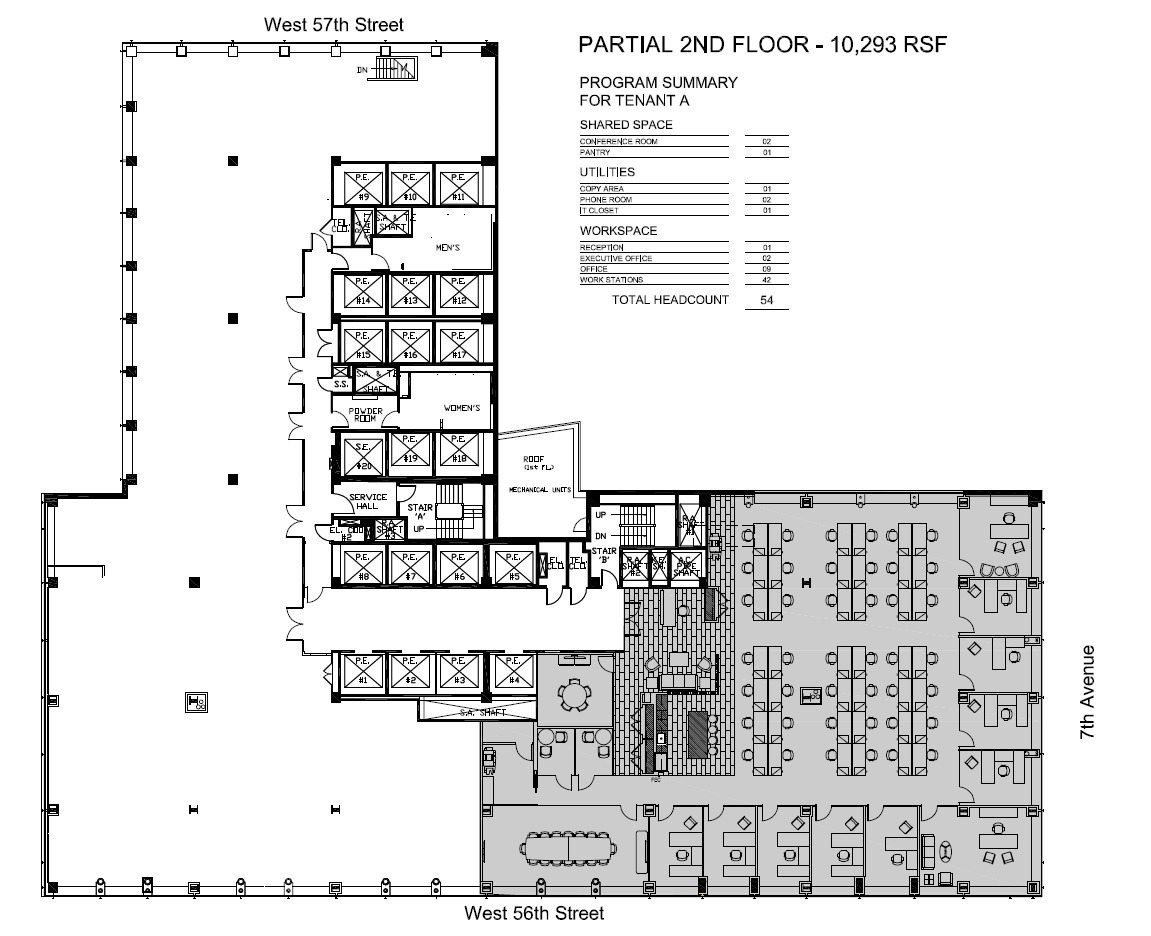 888 7th Ave, New York, NY à louer Plan d’étage– Image 1 sur 1