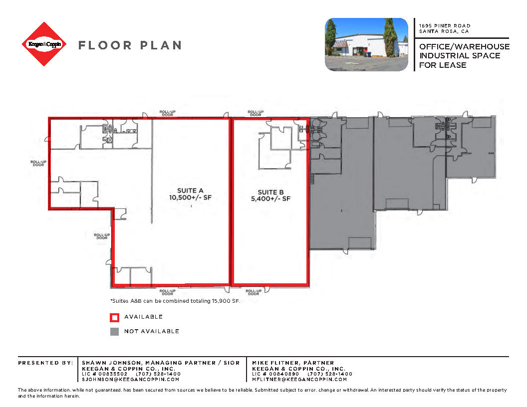 1695 Piner Rd, Santa Rosa, CA à louer Plan d’étage– Image 1 sur 1