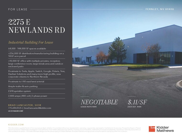 2275 E Newlands Dr, Fernley, NV à louer - Photo de l’immeuble – Image 1 sur 7