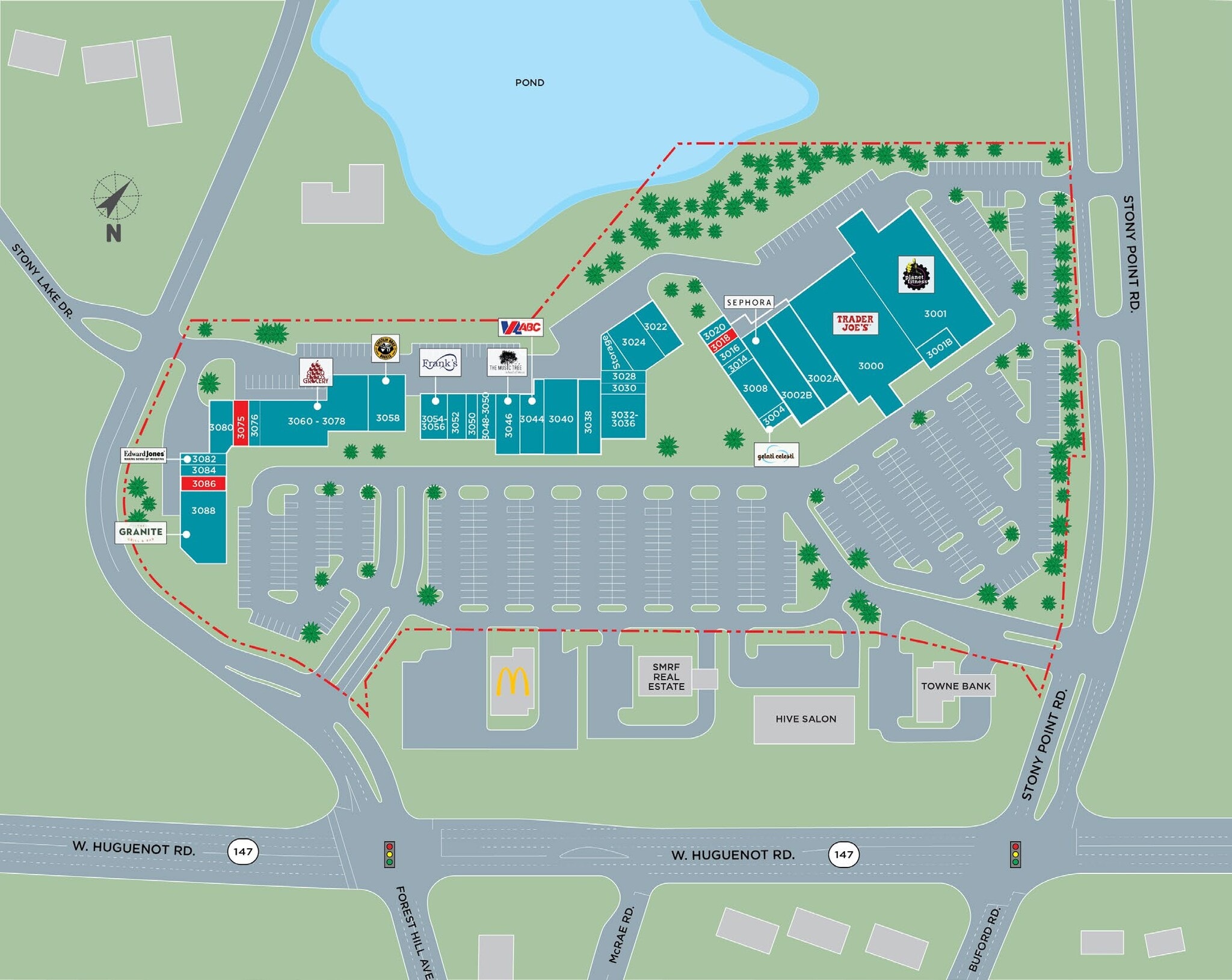 3000-3096 Stony Point Rd, Richmond, VA à louer Plan de site– Image 1 sur 1